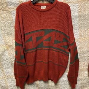 Angelo Litrico Mens Sweater XL 56/58 Crew Neck Classic Fit Red Grey